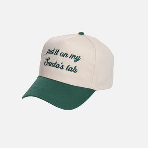 “Put It On My Santa’s Tab” Embroidered Two-Tone Baseball Cap – Cotton Snapback