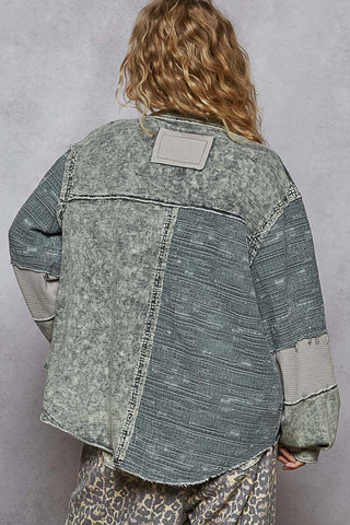 POL Long Sleeve French Terry Contrast Jacket
