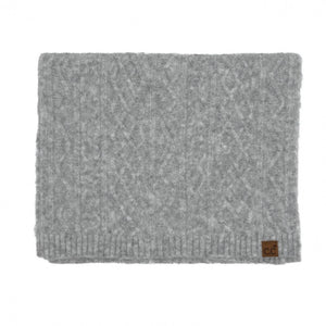 CC Cable Knit Scarf – Soft Winter Knit with Recycled Fibers