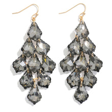 Load image into Gallery viewer, Glass Crystal Tassel Drop Earrings – Sparkling 3-Inch Statement
