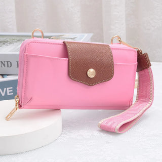 Mila Smartphone Wallet Crossbody With Boho Wristlet Pink