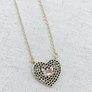 Treasure Jewels - Dainty Black Heart Necklace