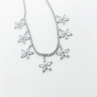 Treasure Jewels - Multi Crystal Star Silver Necklace