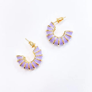 Treasure Jewels - Croux Gold Plated Lavender Earrings
