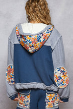 Load image into Gallery viewer, POL Balloon Sleeve Quilted Detail Floral Knit Hoodie Jacket
