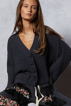 Load image into Gallery viewer, POL Long Sleeve Exaggerated Button Sweater Cardigan Top
