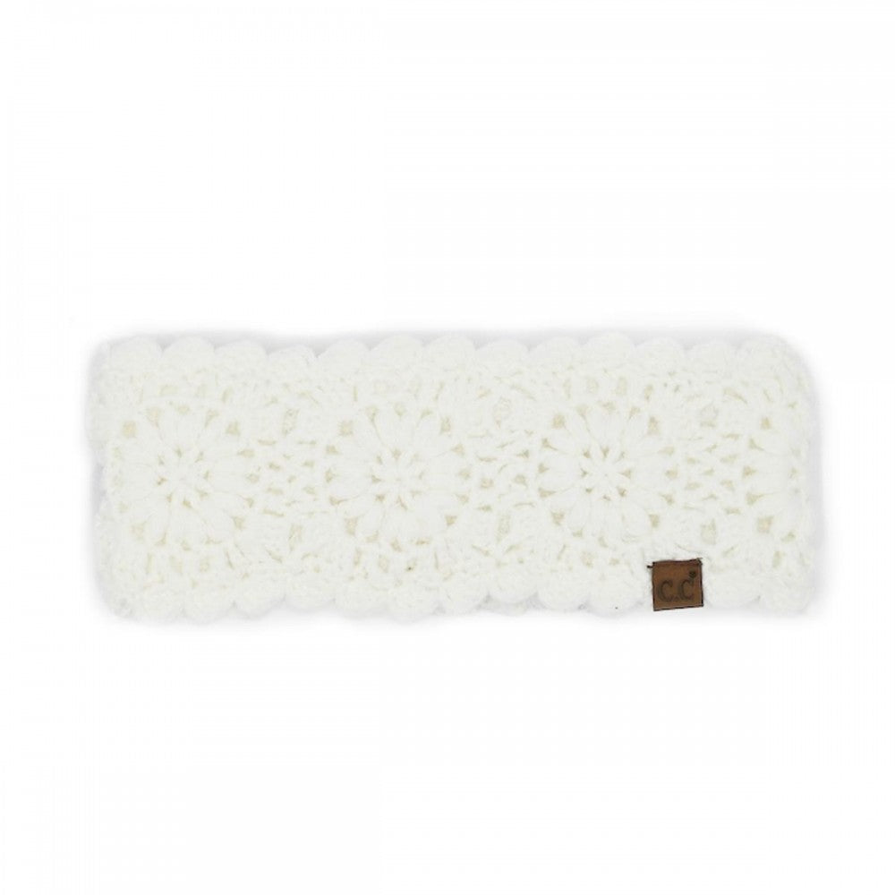 CC Flower Crocheted Headwrap – Cozy One Size Winter Ear Warmer
