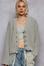 Load image into Gallery viewer, POL Long Sleeve Exaggerated Button Sweater Cardigan Top
