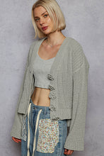 Load image into Gallery viewer, POL Long Sleeve Exaggerated Button Sweater Cardigan Top
