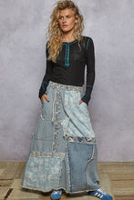 Load image into Gallery viewer, POL Round Neck Solid Cut and Sew Knit Mix Top
