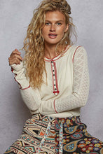Load image into Gallery viewer, POL Round Neck Solid Cut and Sew Knit Mix Top
