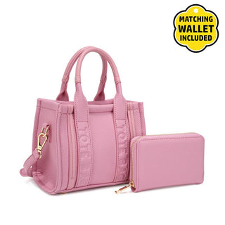 Mini "Totebag" Satchel Handbag + Wallet Set