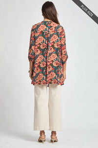 Dear Scarlett Lizzy Cardigan - Olive Floral
