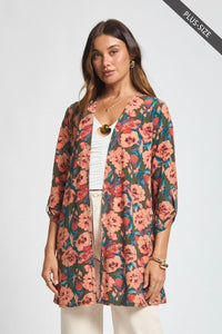Dear Scarlett Lizzy Cardigan - Olive Floral