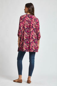 Dear Scarlett Lizzy Cardigan - Eggplant Floral