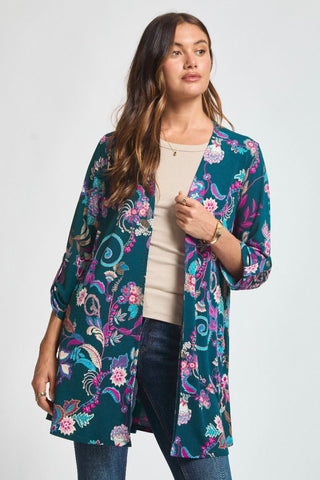 Dear Scarlett Lizzy Cardigan - Hunter Green Floral