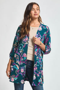 Dear Scarlett Lizzy Cardigan - Hunter Green Floral