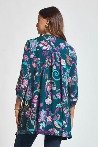 Dear Scarlett Lizzy Cardigan - Hunter Green Floral