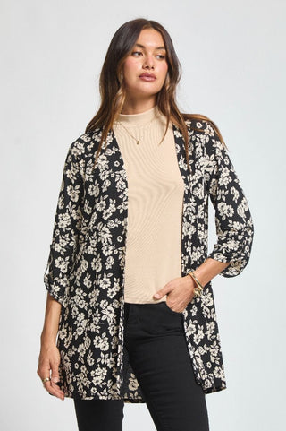 Dear Scarlett Lizzy Cardigan - Black Floral