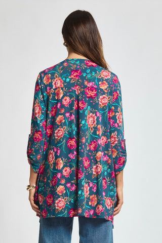 Dear Scarlett Lizzy Cardigan - Teal Floral