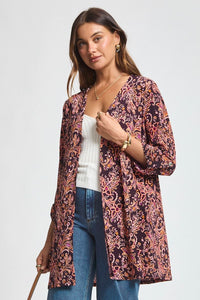 Dear Scarlett Lizzy Cardigan - Wine Floral