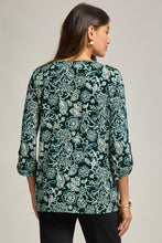 Load image into Gallery viewer, Dear Scarlett Lizzy Luxe Top- Hunter Green Floral
