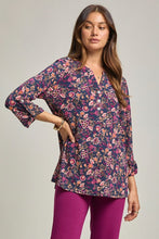 Load image into Gallery viewer, Dear Scarlett Lizzy Luxe Top- Navy Floral
