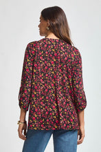 Load image into Gallery viewer, Dear Scarlett Lizzy Luxe Top- Black/Pink Floral
