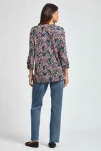 Load image into Gallery viewer, Dear Scarlett Lizzy Luxe Top- Dark Teal Floral
