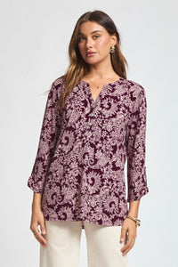 Dear Scarlett Lizzy Luxe Top- Purple Floral