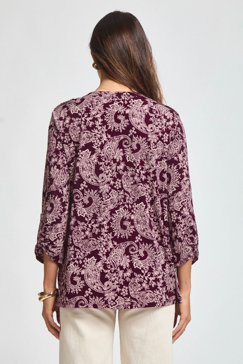 Dear Scarlett Lizzy Luxe Top- Purple Floral