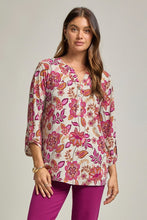Load image into Gallery viewer, Dear Scarlett Lizzy Luxe Top- Beige/Pink Floral
