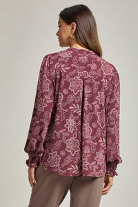 Dear Scarlett Lizzy Smocked Top - Chocolate Floral