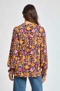 Dear Scarlett Lizzy Smocked Top - Chocolate Floral