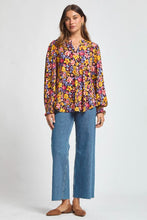 Load image into Gallery viewer, Dear Scarlett Lizzy Smocked Top - Chocolate Floral
