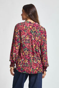 Dear Scarlett Lizzy Smocked Top - Eggplant Floral