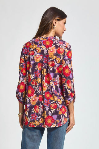 Dear Scarlett Lizzy Blouse Eggplant Floral