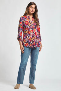 Dear Scarlett Lizzy Blouse Eggplant Floral