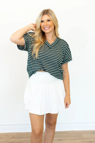 Grace + Emma The Lucy Stripe Top Green