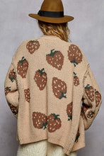 Load image into Gallery viewer, POL Long Sleeve Fruit Motif Pattern Berber Sweater Cardigan
