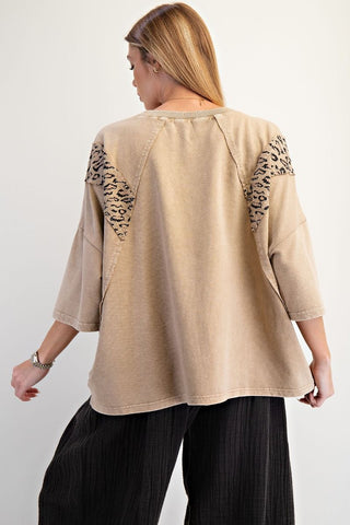 Easel Animal Star Patch Terry Oversized Tee