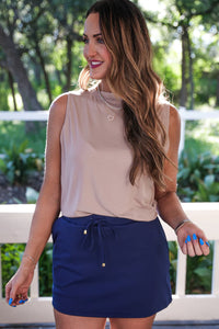 Jess Lea Solid Navy Skort