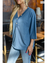 Load image into Gallery viewer, Button Down Two Tone Thermal Top
