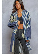 Load image into Gallery viewer, POL Oversized Peace Patch Button Down Plaid Shirt
