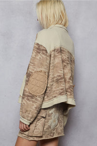 POL Contrast Color Block Quilted Jacket