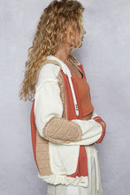 Load image into Gallery viewer, POL Cut Sew Multi Fabric Hooded Combo Shacket
