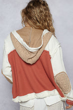 Load image into Gallery viewer, POL Cut Sew Multi Fabric Hooded Combo Shacket
