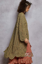 Load image into Gallery viewer, POL Long Sleeve Round Neck Chenille Varied Crochet Sweater Top
