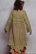 Load image into Gallery viewer, POL Long Sleeve Round Neck Chenille Varied Crochet Sweater Top
