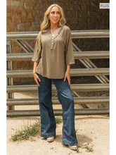 Load image into Gallery viewer, Button Down Two Tone Thermal Top
